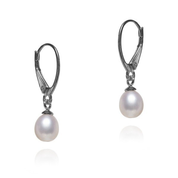 ankabizuteria.pl Srebrne kolczyki z białą perłą