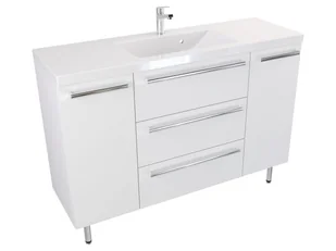 Szafka Stojąca Z Umywalką ATH 120 cm D - Biały Mat - Uchwyty Chromowane - Szafki łazienkowe - miniaturka - grafika 1