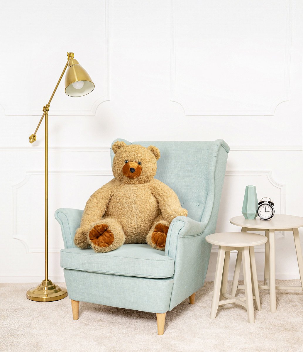 DUŻY WIELKI MIŚ PLUSZOWY LAZY PLUSZAK PRZYTULANKA 60CM BEŻOWY/BRĄZOWY