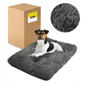 Legowiska dla psów - Legowisko Dla Psa 70x50 Cm Shaggy Miękkie Włochate - Szary - miniaturka - grafika 1