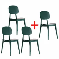 Krzesła - B2B Partner Plastikowe krzesło do jadalni SIMPLY 3+1 GRATIS, zielone 488074 - miniaturka - grafika 1