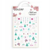 Ozdoby do paznokci - Allepaznokcie Naklejki do paznokci cienkie samoprzylepne świąteczne świecące w UV Colorf CY-019 - miniaturka - grafika 1