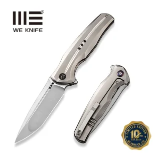 Nóż składany WeKnife 601X LE No 118/150 Polished Gray Titanium, Hand Polished Satin CPM 20CV (WE01J-4) - Noże - miniaturka - grafika 1