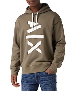 Armani Exchange Męska bluza z kapturem Maxi Contrast, Cuffed Hooded, brązowy, M - Bluzy męskie - miniaturka - grafika 1
