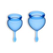 Satisyfer Dwa kubeczki menstruacyjne Satisfyer Feel Good Menstrual Cup Set Ciemny niebieski
