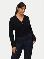 Swetry damskie - Vero Moda Kardigan Gold Art 10332210 Czarny Regular Fit - miniaturka - grafika 1