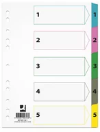 Pudła i kartony archiwizacyjne - Q-CONNECT Przekładki Mylar, karton, A4, 225x297mm, 1-5, 5 kart, lam. indeks, mix kolorów KF00161 - miniaturka - grafika 1