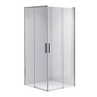 Kabiny prysznicowe - Chromowana kabina prysznicowa kwadratowa Super Slim Nova 80x80 drzwi rozsuwane - miniaturka - grafika 1