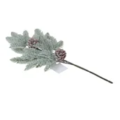 Ozdoby bożonarodzeniowe - Gałązka dekoracyjna z szyszkami oszroniona 52 cm - miniaturka - grafika 1