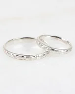 Pierścionki - Srebrne obrączki z roślinną fakturą - miniaturka - grafika 1