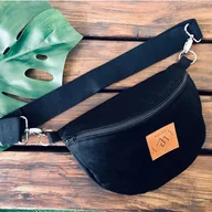 Nerki - Nerka / torebka z weluru Mili Belt Bag M - czarna - miniaturka - grafika 1