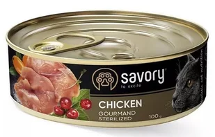 SAVORY Cat Adult Sterilised Chicken 100g (puszka) - Mokra karma dla kotów - miniaturka - grafika 1