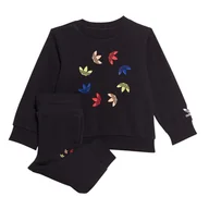 Kombinezony dla dzieci - Komplet dziecięcy Adidas Crew Set bluza spodnie dresowe granatowe-80 - miniaturka - grafika 1