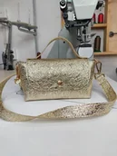 Torebki damskie - Torebka mini ze złotej skóry naturalnej - Tiny Anna - miniaturka - grafika 1