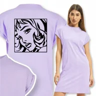 Koszule damskie - Wygodna Koszula Nocna Fioletowy WOMEN Wzory - S - miniaturka - grafika 1