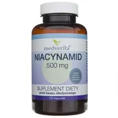 Witaminy i minerały - Medverita, Niacynamid (amid kwasu nikotynowego) 500 mg, 100 kaps. - miniaturka - grafika 1