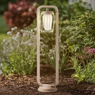 Lampy ogrodowe - Lucande Słupek oświetleniowy Chandan, 90 cm, beżowy, metalowy - miniaturka - grafika 1