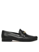 Półbuty damskie - Tommy Hilfiger Lordsy Th Chain Leather Loafer FW0FW08956 Czarny - miniaturka - grafika 1