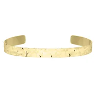 Bransoletki - Młotkowana obręcz bransoletka mankietowa damska pozłacana stal - Manoki - miniaturka - grafika 1