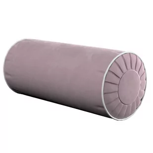 Dekoria.pl Dekoria.pl Poduszka wałek z zakładkami z lamówką zgaszony róż 20 × 50 cm Velvet 1227-704-14 - Poduszki dekoracyjne - miniaturka - grafika 1