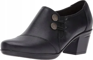 CLARKS CZÓŁENKA DAMSKIE CZARNE SKÓRZANE Z ZAMKIEM 38 JTH - Czółenka - miniaturka - grafika 1
