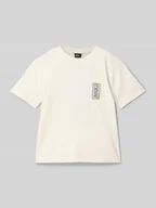 Koszulki dla chłopców - T-shirt z nadrukiem z logo - miniaturka - grafika 1