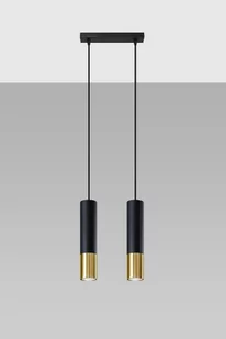 Sollux Lighting Lampa wisząca LOOPEZ 2 czarny/złoty - Lampy sufitowe - miniaturka - grafika 1