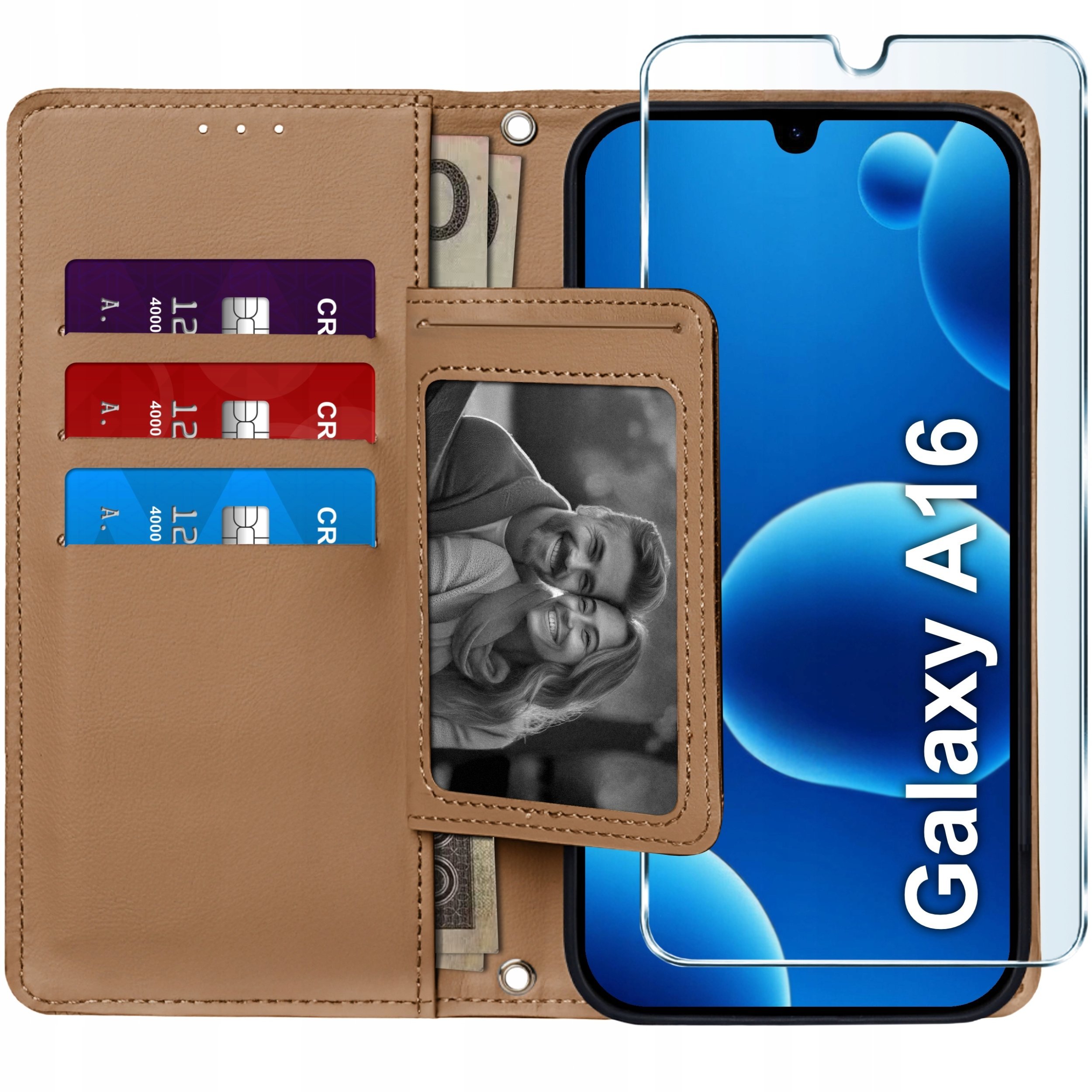 ETUI z klapką do Samsung A16 4G A16 5G Zamykane Magnetyczne + SZKŁO 9H