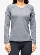 Bluzy sportowe damskie - Bluza bez kaptura damska Salomon Cross Run LS Tee - black - miniaturka - grafika 1