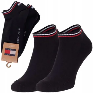 Tommy Hilfiger Skarpety Skarpetki Stopki 2P Czarne R.43-46 - Skarpetki męskie - miniaturka - grafika 1