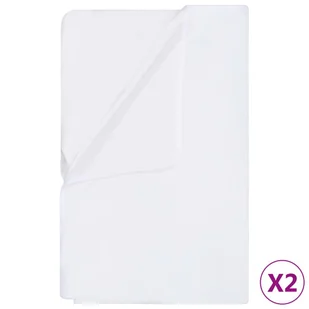 vidaXL Lumarko Prześcieradła wodoodporne, 2 szt., bawełna, 90x200 cm, białe 135853 - Prześcieradła - miniaturka - grafika 5