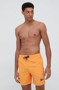 Kąpielówki męskie - Superdry szorty kąpielowe kolor pomarańczowy - grafika 1