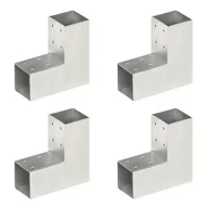 Akcesoria do ogrodzeń - vidaXL Łączniki do słupków w kształcie L, 4 szt., metalowe, 71x71 mm - miniaturka - grafika 1
