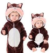 Stroje karnawałowe - Piżama Onesie Kigurumi Kostium Przebranie Śpiochy Wiewiórka Niemowlę 80 cm - miniaturka - grafika 1