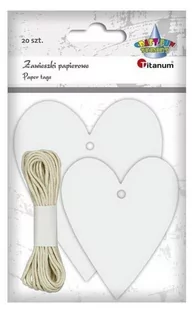 Titanum Zawieszki papierowe serca białe mix 20 szt - Pozostałe akcesoria dla plastyków - miniaturka - grafika 1