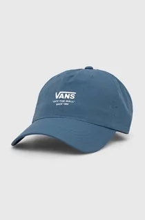 Czapki męskie - Vans czapka z daszkiem kolor niebieski z nadrukiem - grafika 1