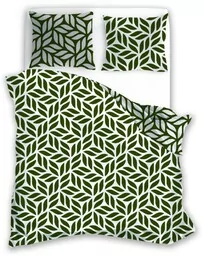 Faro Pościel z mikrofibry 160x200 Harmony 10 liście geometria zielona kremowa - Pościel - miniaturka - grafika 1