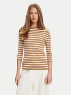 Bluzki damskie - Tommy Hilfiger Bluzka New Cody WW0WW40589 Brązowy Slim Fit - miniaturka - grafika 1