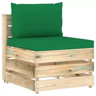 Sofy ogrodowe - Moduł sofy środkowej z poduszkami, impregnowane drewno - miniaturka - grafika 1