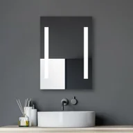 Lustra - Lustro łazienkowe z oświetleniem TALOS Horizon 50x70 cm - lustro łazienkowe LED odpowiednie do wilgotnych pomieszczeń dzięki aluminiowej ramie - lustro ścienne LED neutralny biały - miniaturka - grafika 1