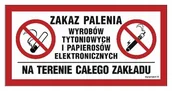 Akcesoria BHP - Zakaz palenia wyrobów tytoniowych i papierosów ele LIBRES POLSKA SP - miniaturka - grafika 1