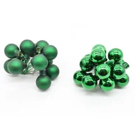 Bombki - Wiązka bombek szklanych na druciku 2,5 cm 12 sztuk zielony - miniaturka - grafika 1