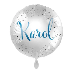 Balon imienny foliowy Karol okrągły pakowany 43 cm - Balony i akcesoria - miniaturka - grafika 1