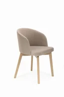 Krzesła - Flavio 2 krzesło tapicerowane beżowe nogi dąb artisan - miniaturka - grafika 1