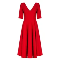 Sukienki - Swing Fashion Sally Rose damska sukienka midi | elegancka sukienka | odświętna sukienka | sukienka imprezowa | suknia wieczorowa | suknia ślubna | sukienka balowa | dekolt w serek | rękawy 3/4, - miniaturka - grafika 1
