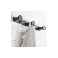 Wieszaki łazienkowe - Wieszak ścienny na ręczniki ze stali nierdzewnej 304, wieszaki ścienne na ręczniki do drzwi łazienkowych i kuchennych (3 haki, czarny) - miniaturka - grafika 1