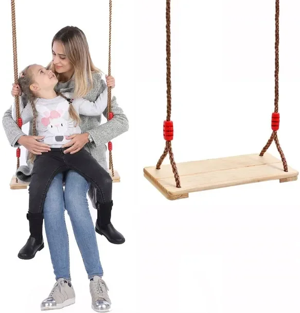 Drewniana Huśtawka Ogrodowa Domowa do Pokoju Dla Dzieci Siedzisko Deska