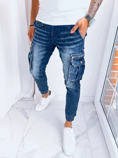 Joggery męskie jeansowe bojówki granatowe Dstreet UX3998-XL - Spodnie męskie - miniaturka - grafika 1