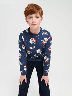 Swetry dla chłopców - Sinsay - Bluza świąteczna - granatowy - grafika 1