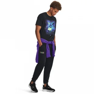 Męskie spodnie dresowe Under Armour Project Rock Hwt Terry Pant - czarne - UNDER ARMOUR - Spodnie sportowe męskie - miniaturka - grafika 1